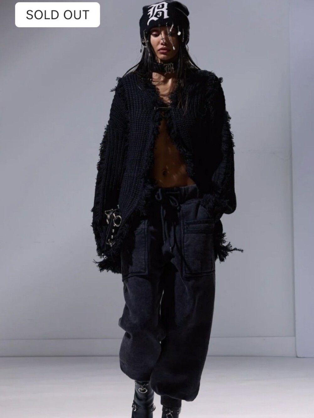 R13 Layered Pocket Sweatpants In Washed Black 100% Cotton Lounge Pants Medium - Picture 2 of 9